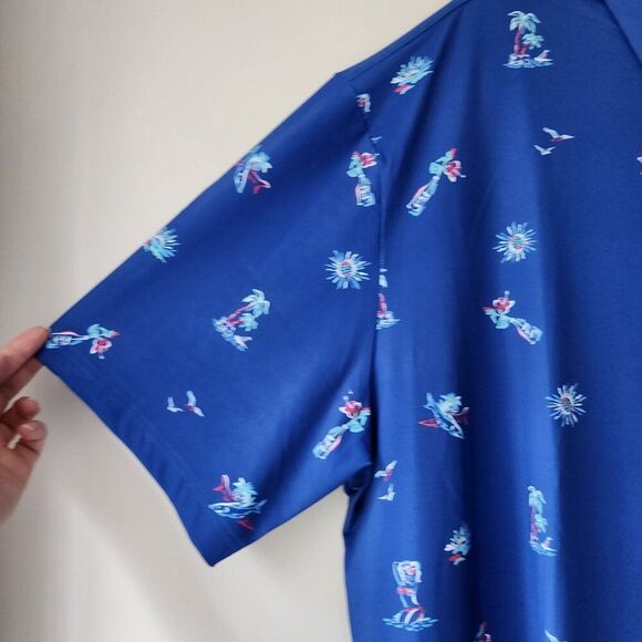 SCALES Men's XL Golf Polo UPF 50+ | Clubhouse Performance Hula Surf & Slay NWT - Picture 4 of 13